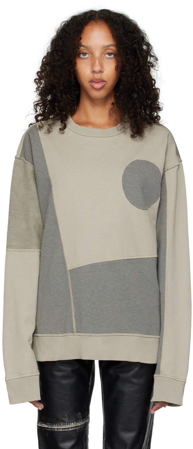 MM6 Maison Margiela Gray Patchwork Sweatshirt
