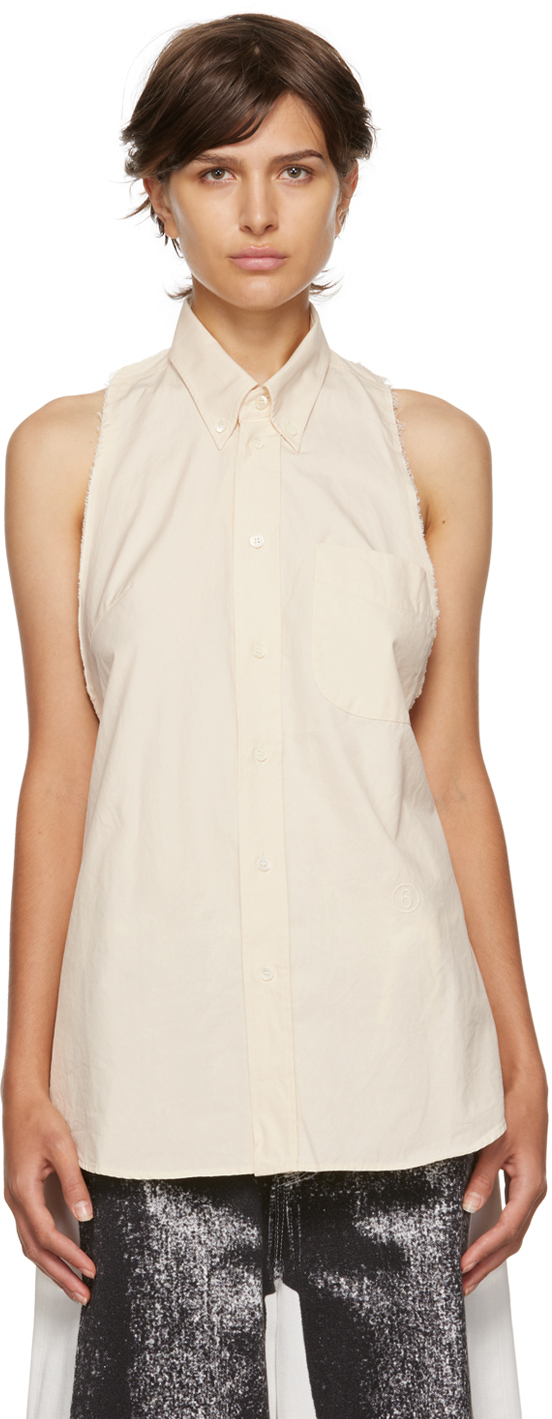 MM6 Maison Margiela Off-White Sleeveless Shirt