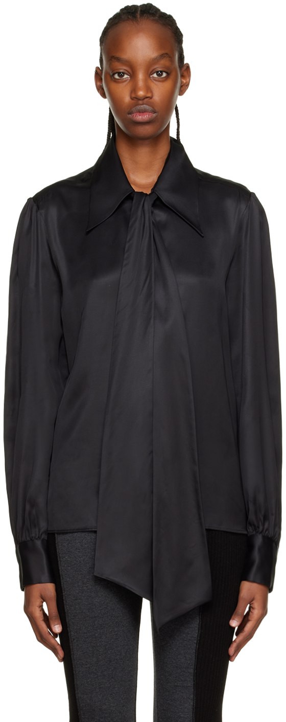 MM6 Maison Margiela Chemise noire à boucle SSENSE France