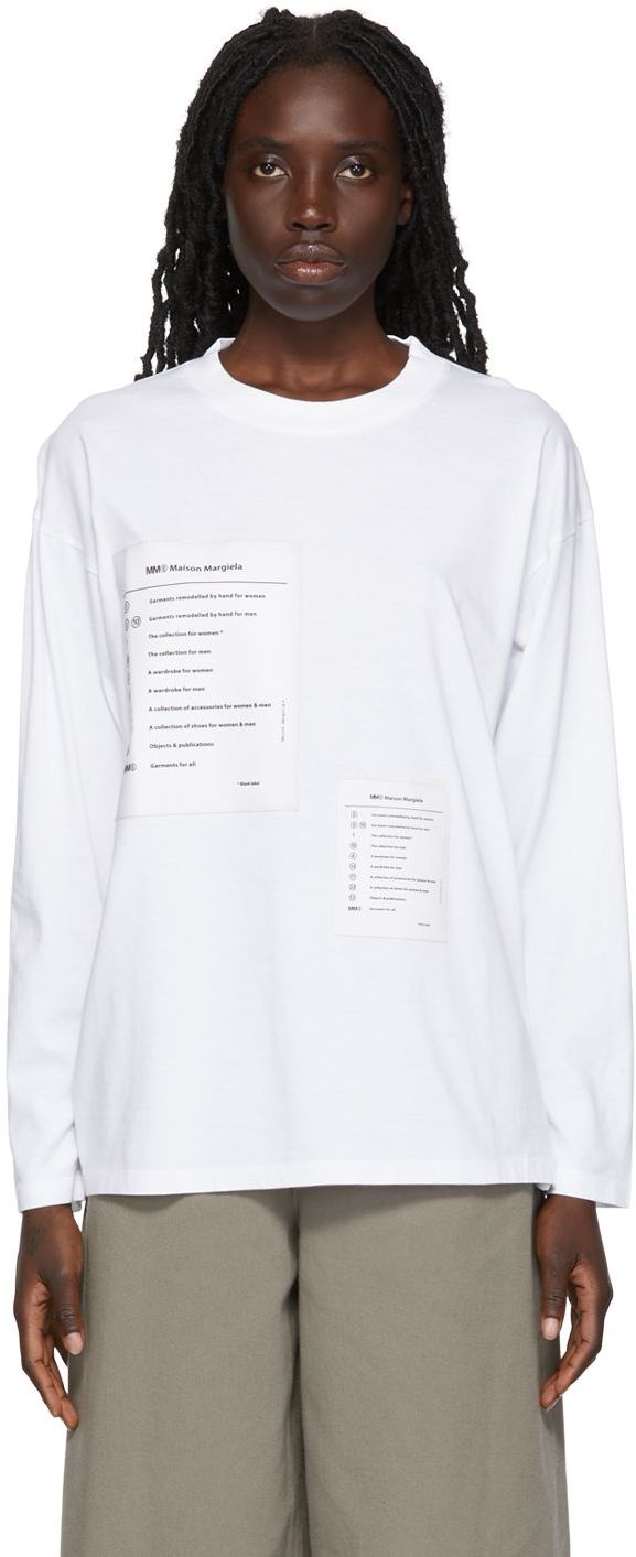 MM6 Maison Margiela White Regular Long Sleeve T-Shirt