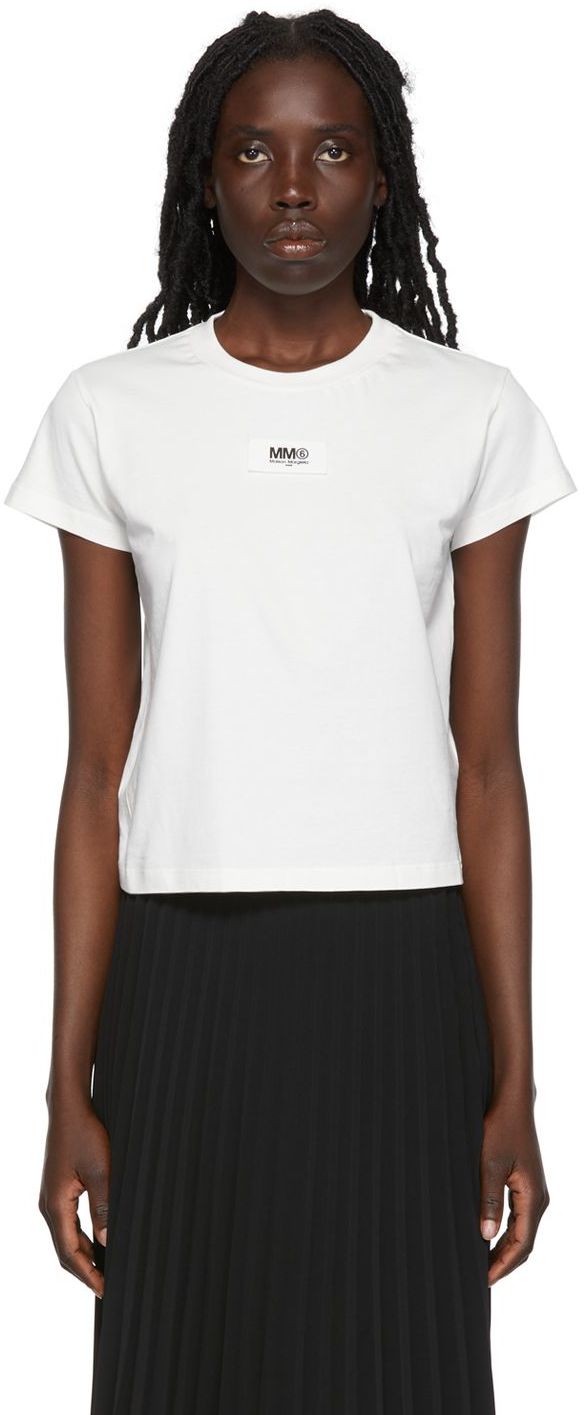 MM6 Maison Margiela Off-White Cotton T-Shirt