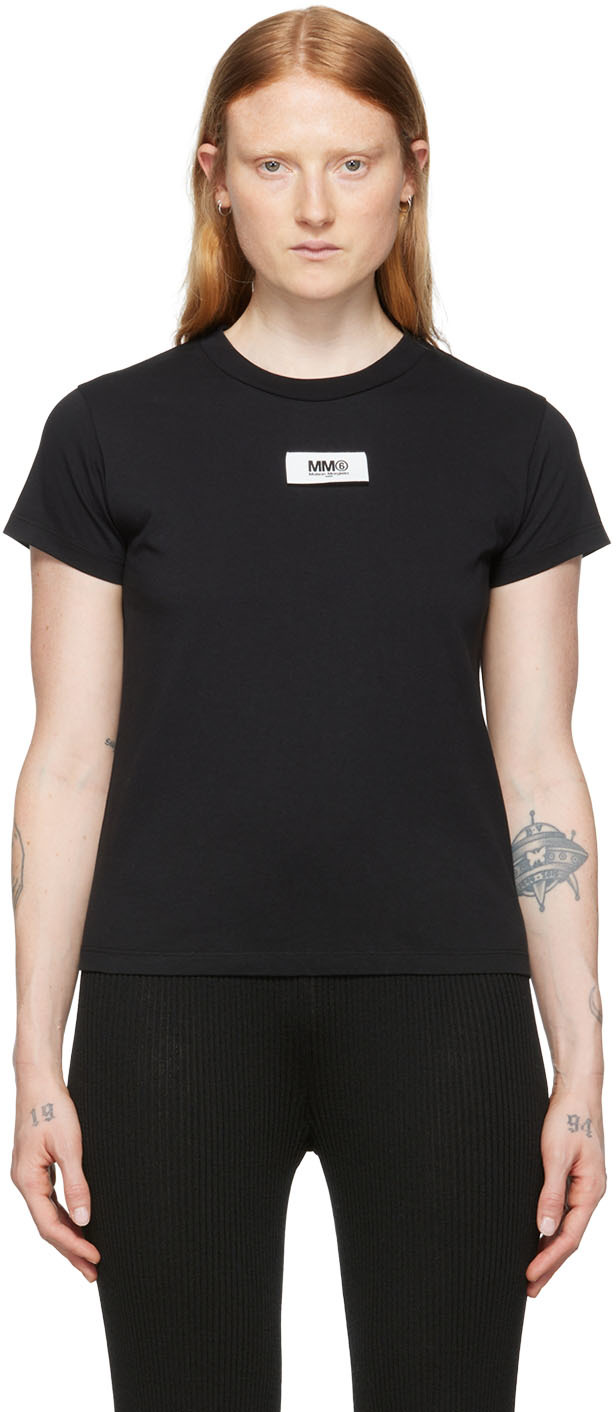 Black Patch T-Shirt by MM6 Maison Margiela on Sale