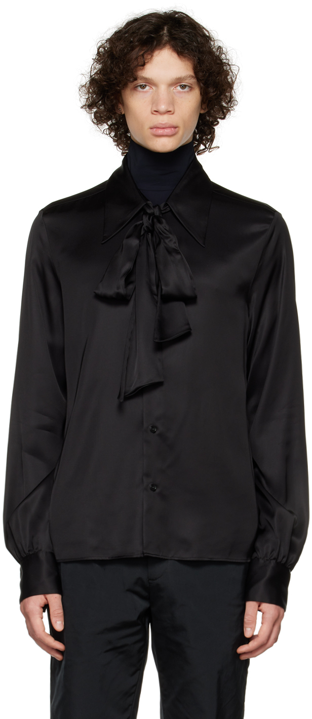 MM6 Maison Margiela Chemise noire à boucle SSENSE France