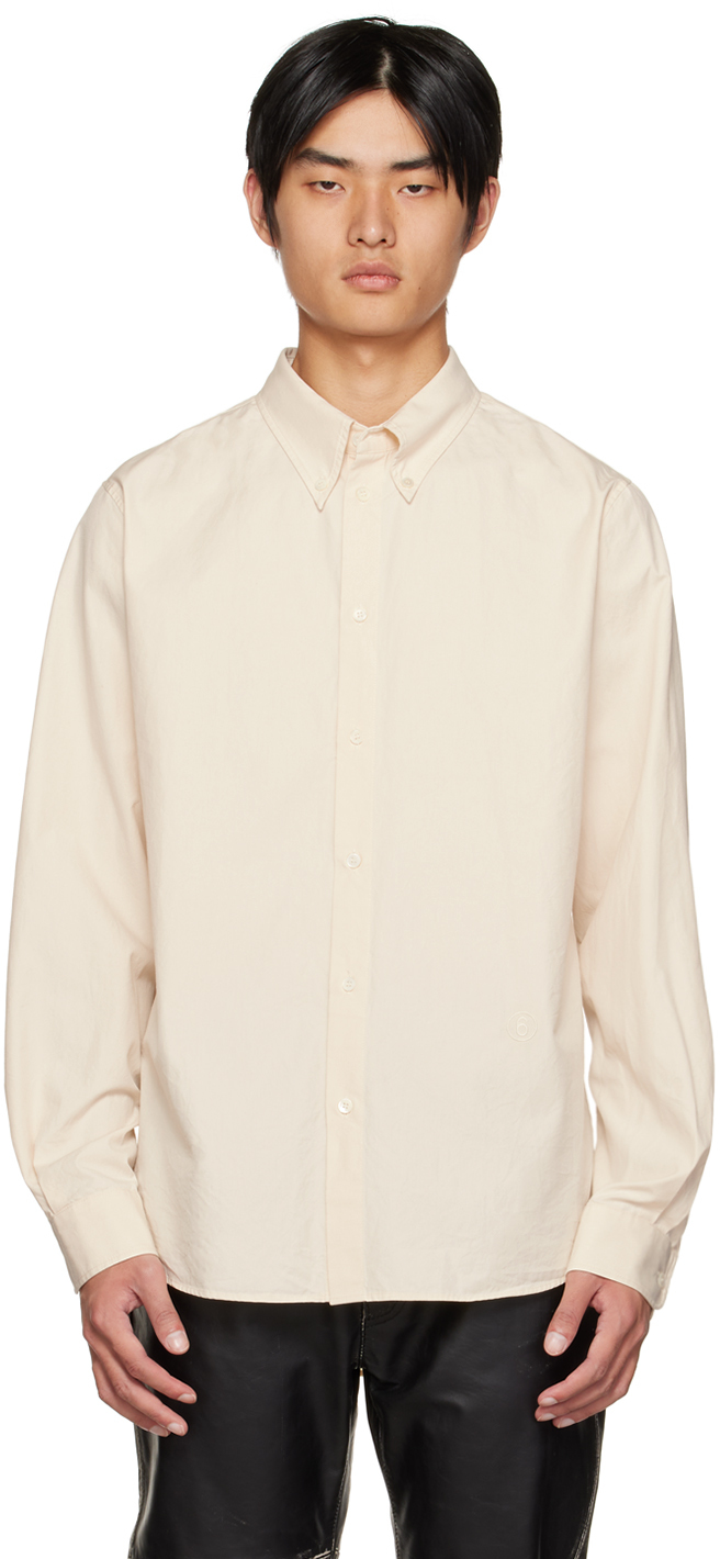 MM6 Maison Margiela Off-White Embroidered Shirt