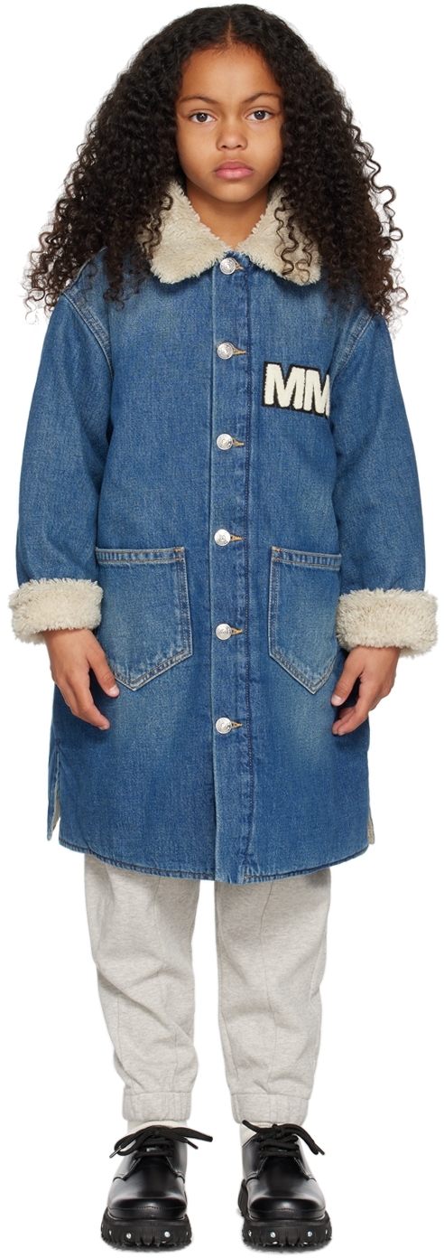Mm6 Maison Margiela Kids Blue Padded Denim Jacket In M601 Blue Denim