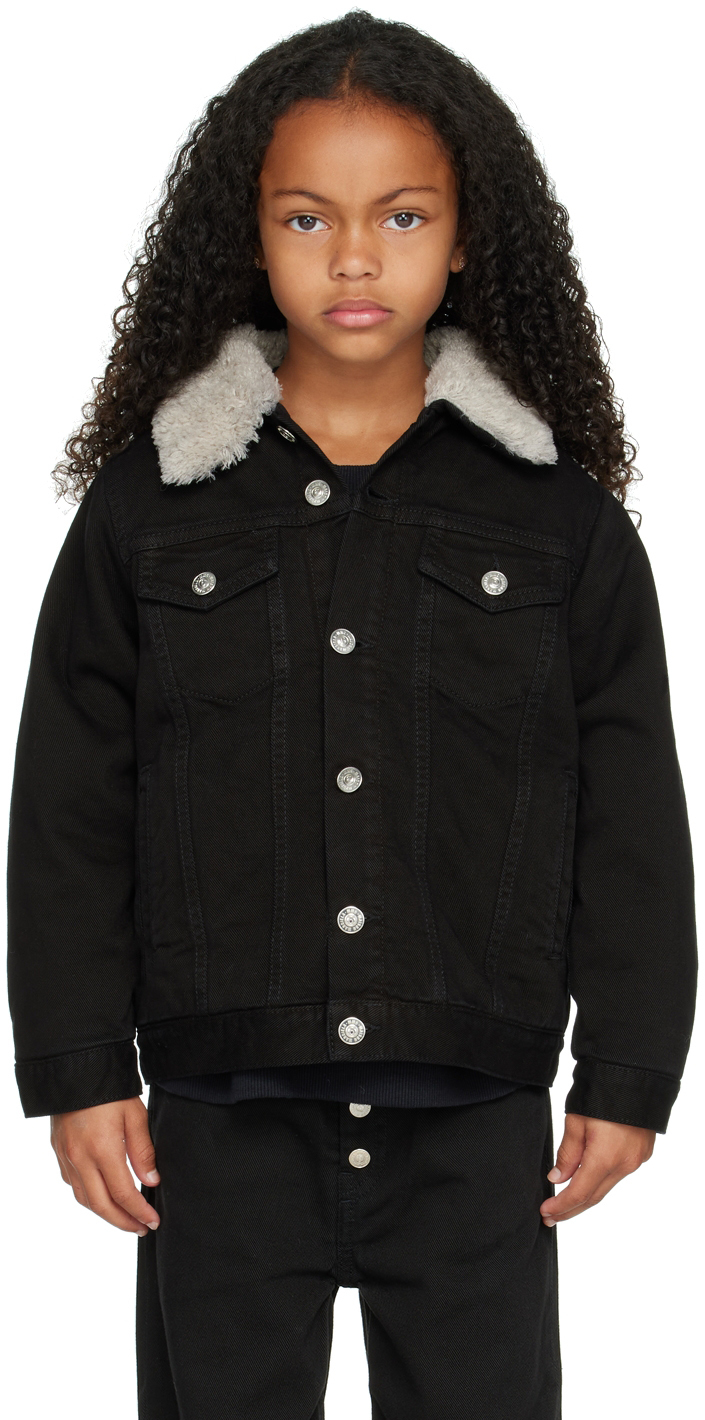 Girls denim jacket clearance black