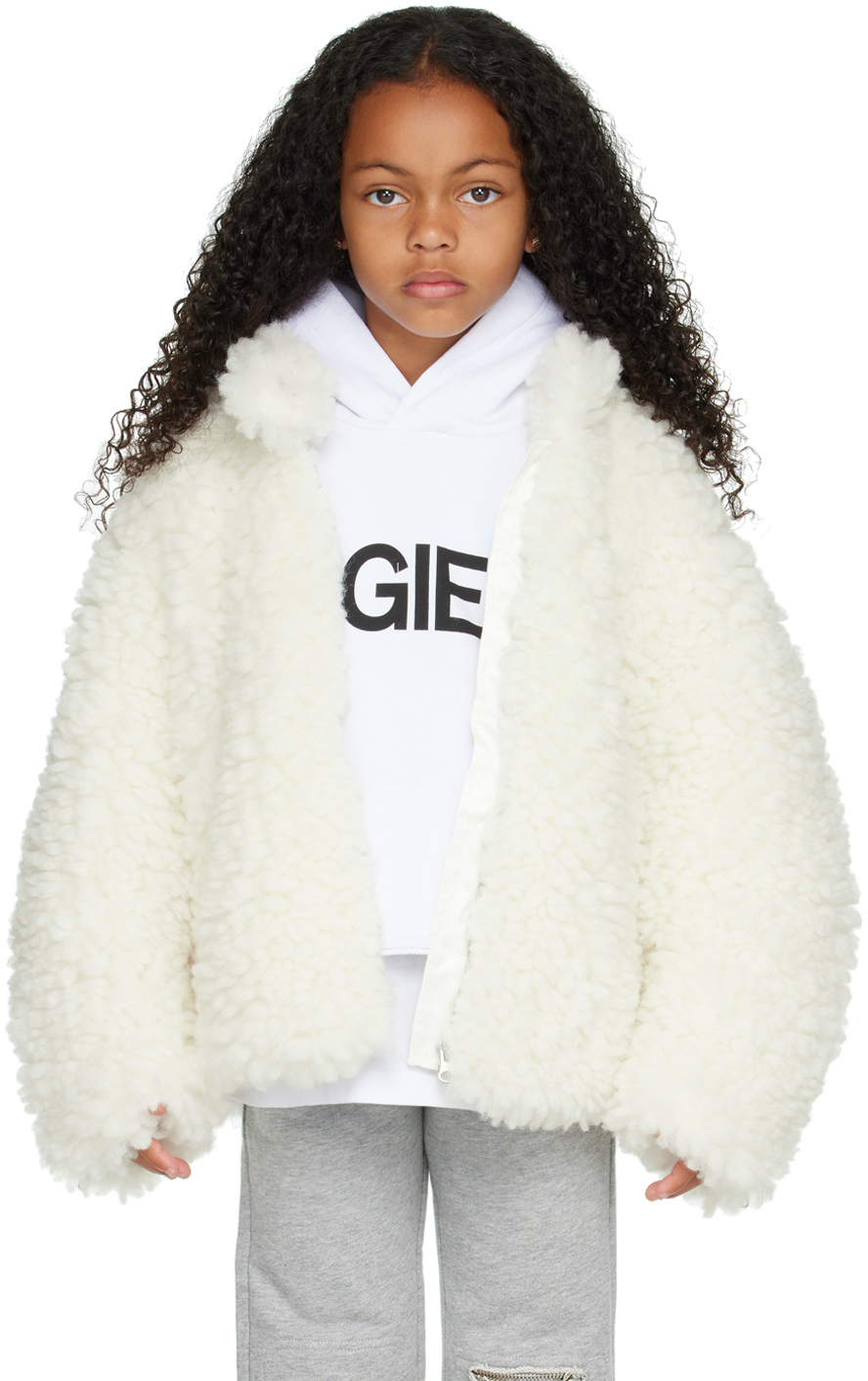 Kids Off-White Fleece Jacket by MM6 Maison Margiela on Sale