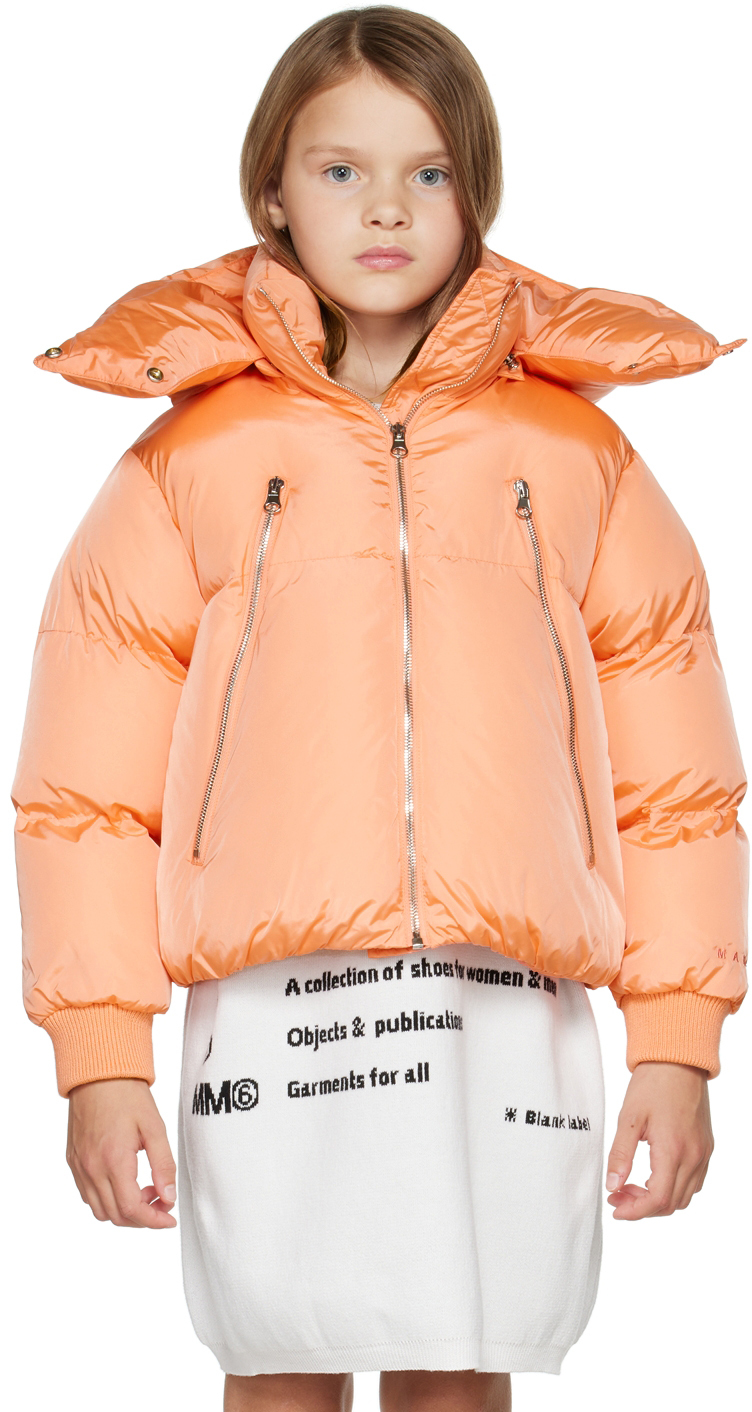 Kids Pink Zip Jacket In Arancione