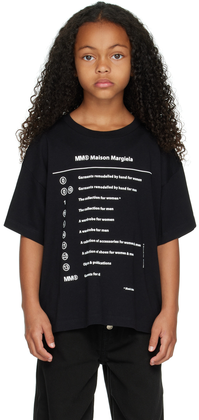 Kids Black Print T-Shirt