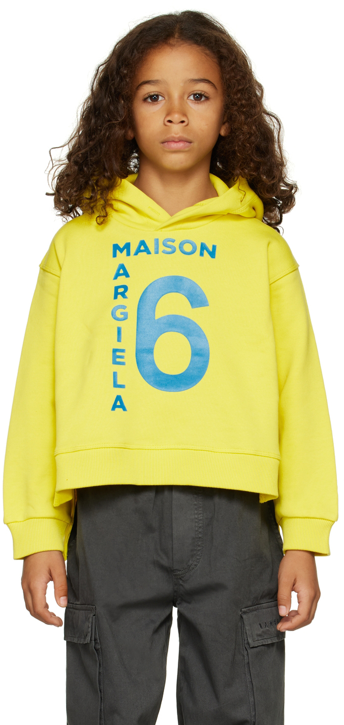 MM6 Maison Margiela Kids raw-cut logo-studded hoodie - White