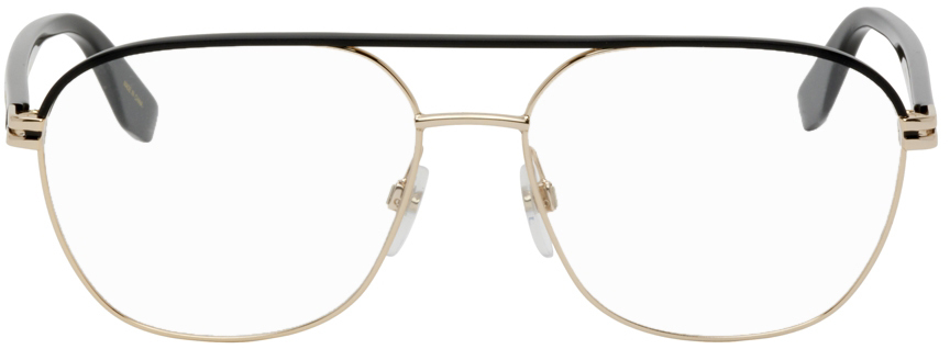 Marc Jacobs Gold & Black Aviator Glasses