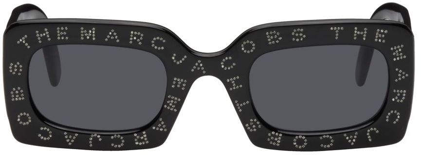 Marc Jacobs Black Crystal-Cut Sunglasses