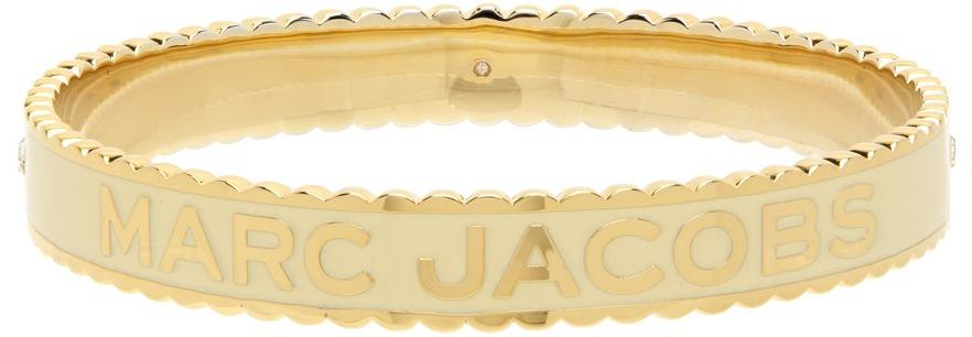 Marc Jacobs Gold & Beige 'The Medallion Large' Cuff Bracelet