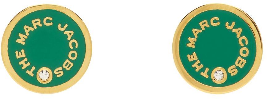 Marc Jacobs Green 'The Medallion Studs' Earrings