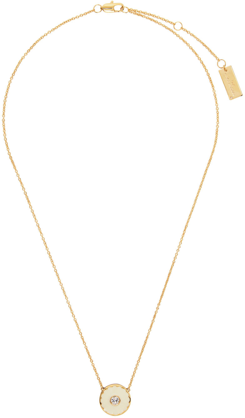 Marc Jacobs White & Gold 'The Medallion Pendant' Necklace