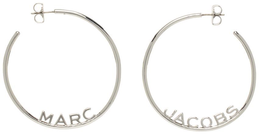 Marc Jacobs Silver 'The Monogram Hoops' Earrings