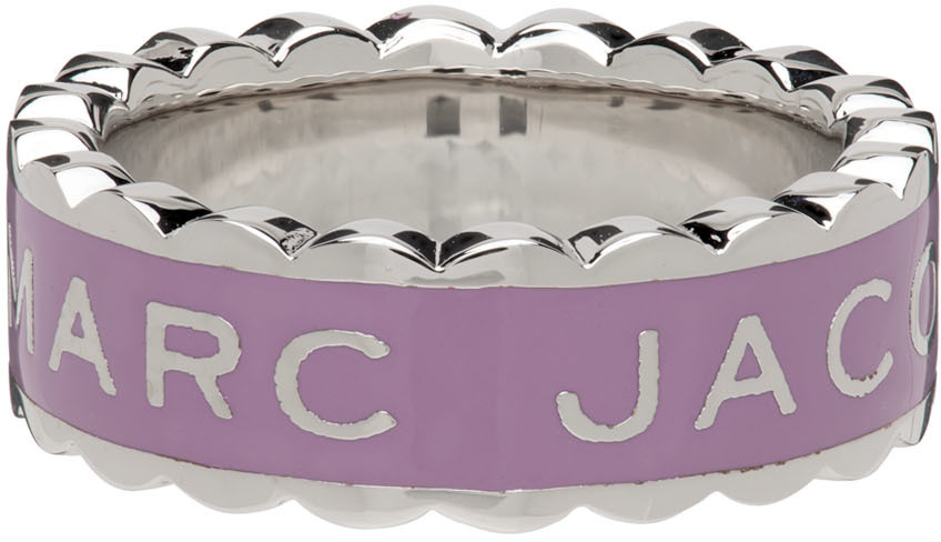 Marc Jacobs Silver & Purple 'The Scallop Medallion' Ring
