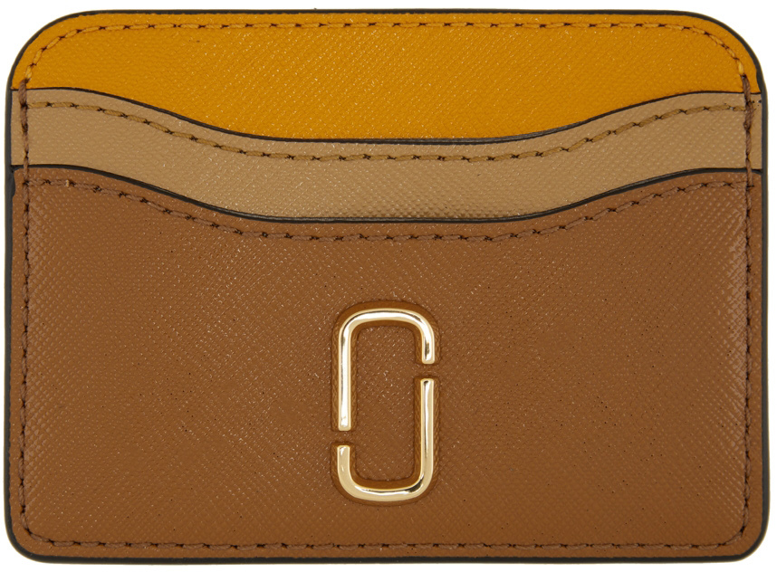 Marc Jacobs Yellow & Brown 'The Snapshot' Card Holder