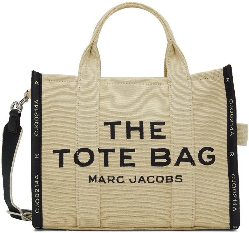 M.Jacobs Small Tote Bag Vegan Leather Handbag Organizer in Dark Beige Color