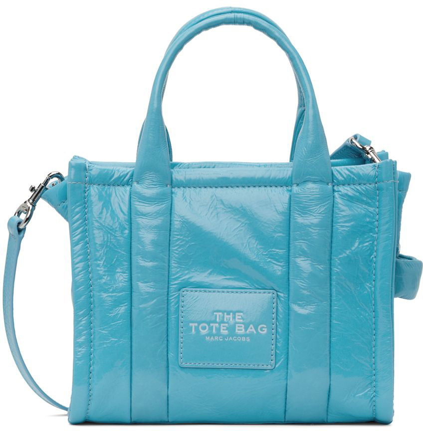 Small Leather Tote Bag in Blue - Marc Jacobs