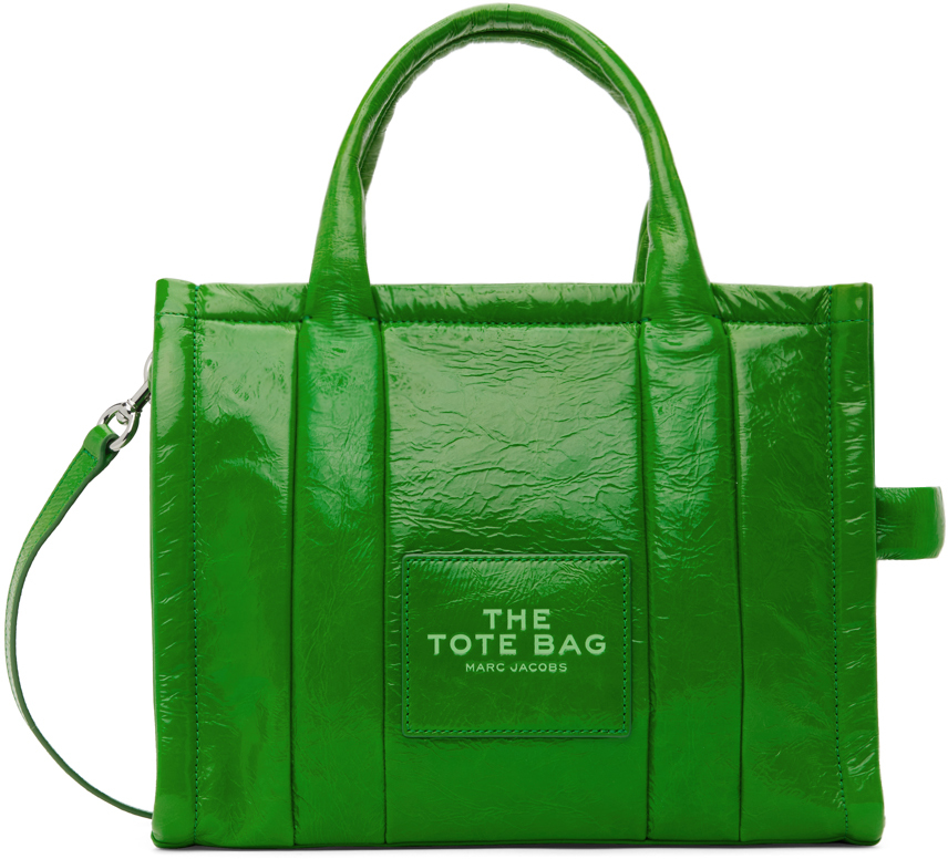Marc Jacobs Green Medium 'The Shiny Crinkle' Tote