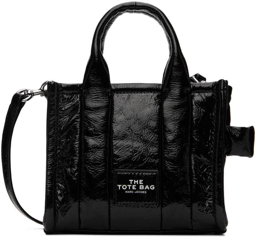 Marc Jacobs Black Micro 'The Shiny Crinkle' Tote