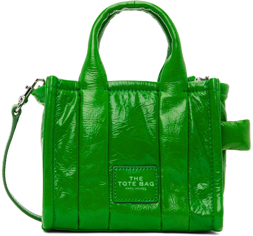 Marc Jacobs: Green 'The Shiny Crinkle Small Tote' Tote | SSENSE