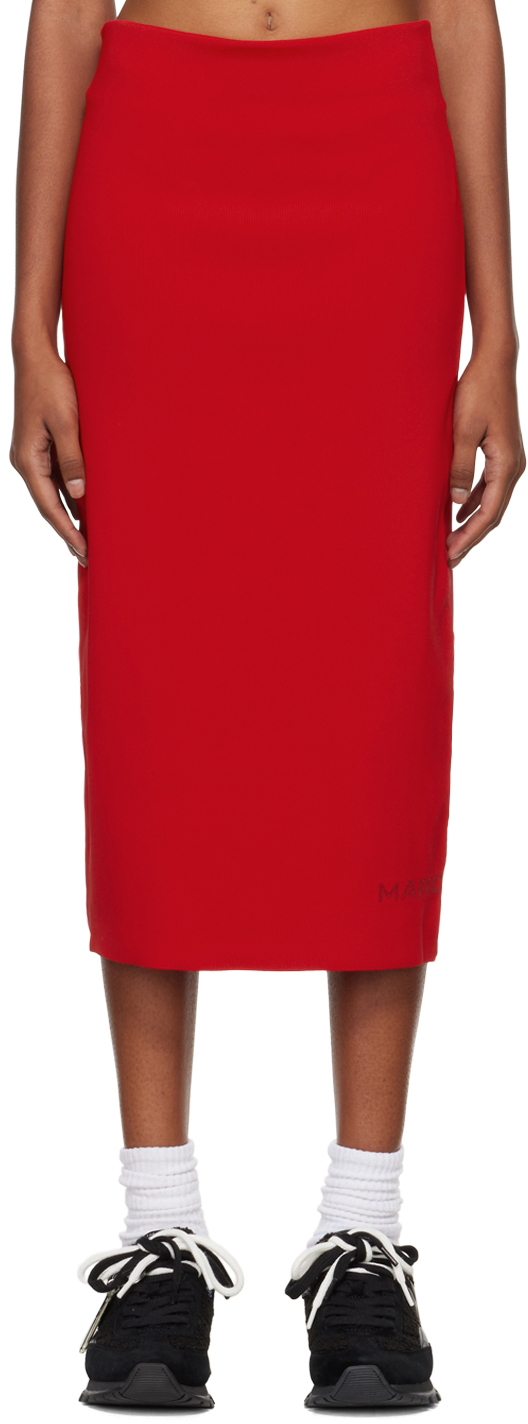 Marc Jacobs Red 'The Tube Skirt' Midi Skirt