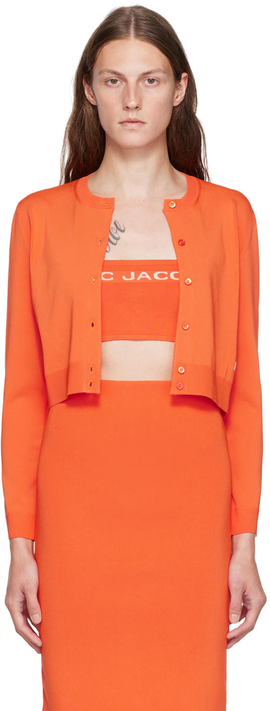 Marc Jacobs Orange 'The Cropped Cardigan' Cardigan