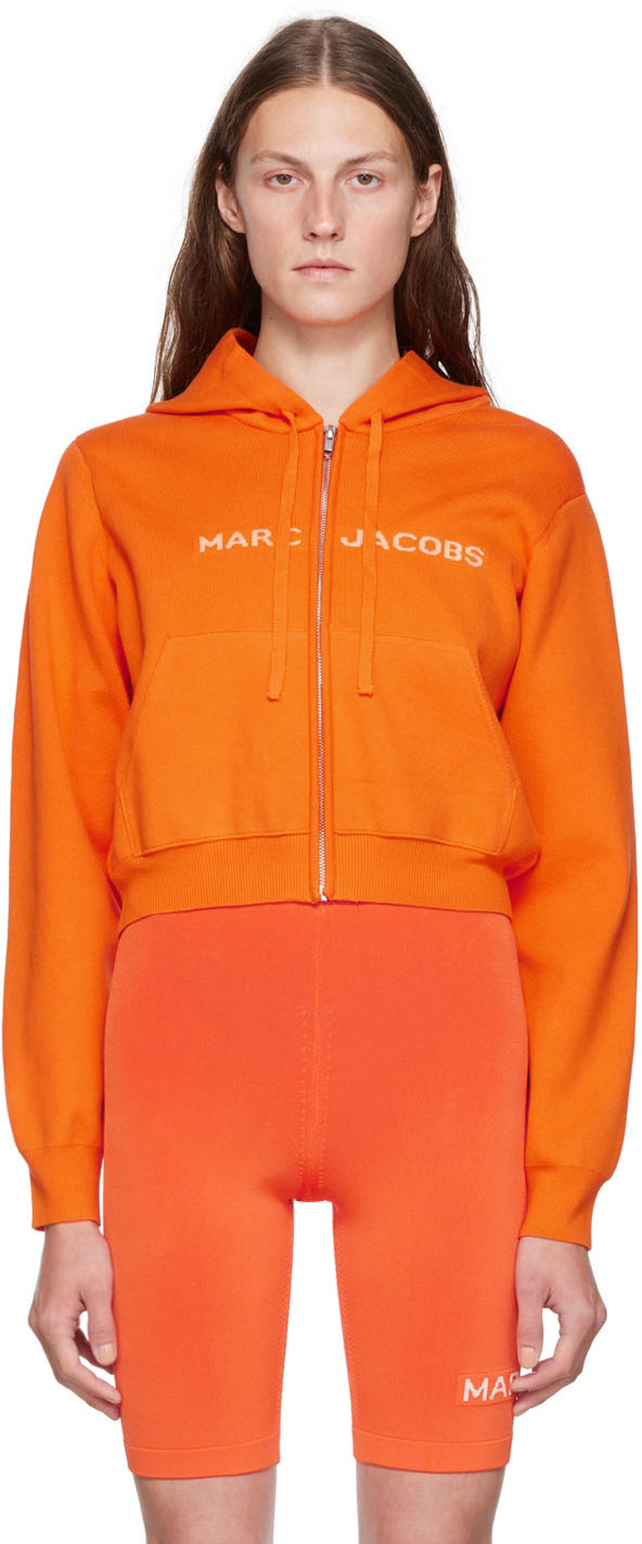Marc Jacobsのオレンジ The Cropped Zip Hoodie フーディがセール中