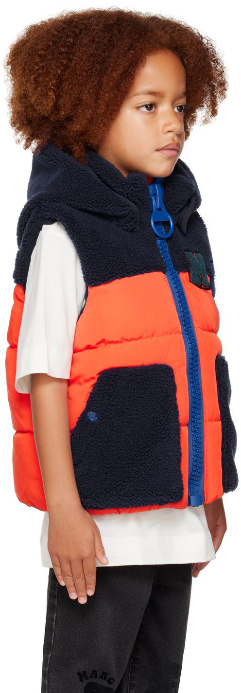 Marc Jacobs Teddy-paneled Puffer Vest In 407 Bright Orange