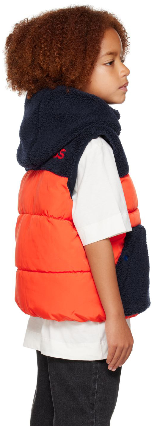 Marc Jacobs Teddy-paneled Puffer Vest In 407 Bright Orange