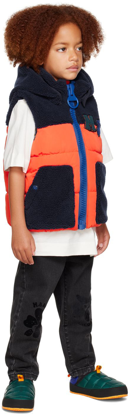 Marc Jacobs Teddy-paneled Puffer Vest In 407 Bright Orange