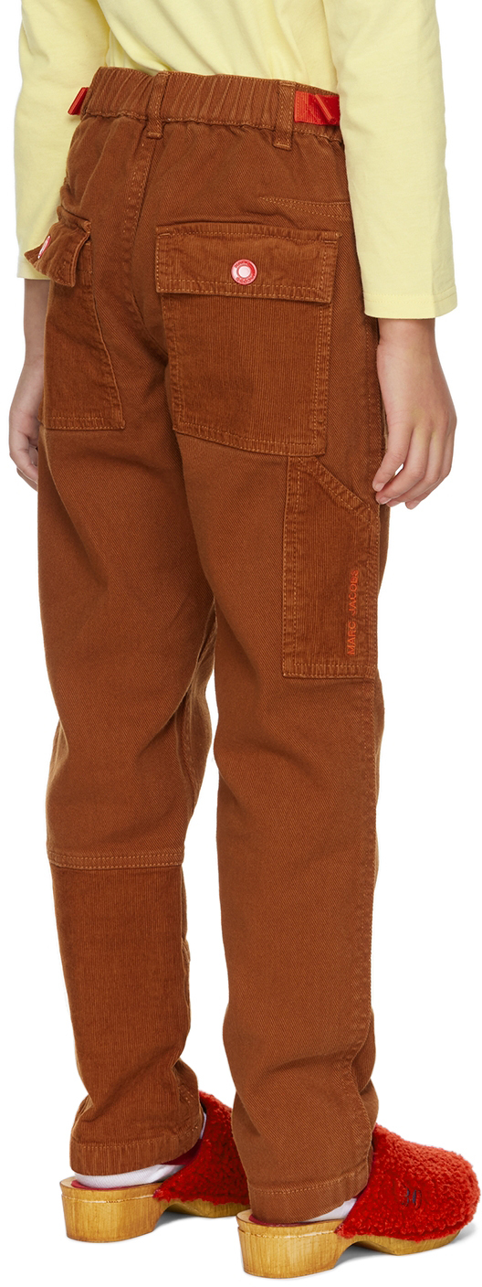 Marc Jacobs Kids Orange Paneled Cargo Pants In 360 Rusty