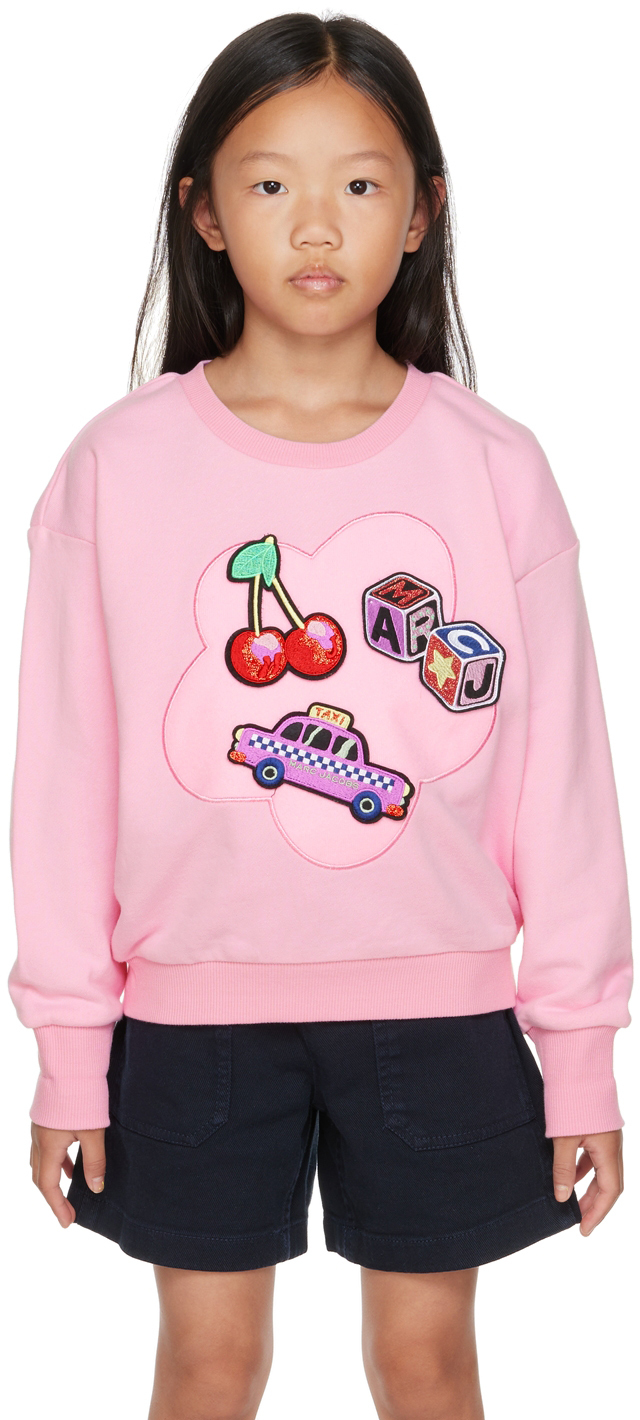 Marc Jacobs Kids Pink Urban Jungle Detachable Patch Sweatshirt