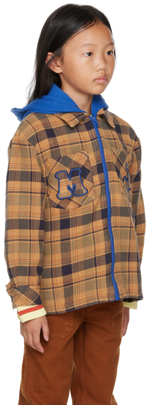 Marc Jacobs Kids Brown Check Hoodie In 360 Rusty