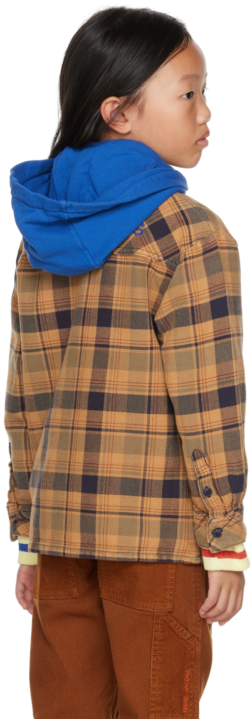 Marc Jacobs Kids Brown Check Hoodie In 360 Rusty