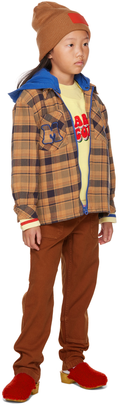 Marc Jacobs Kids Brown Check Hoodie In 360 Rusty
