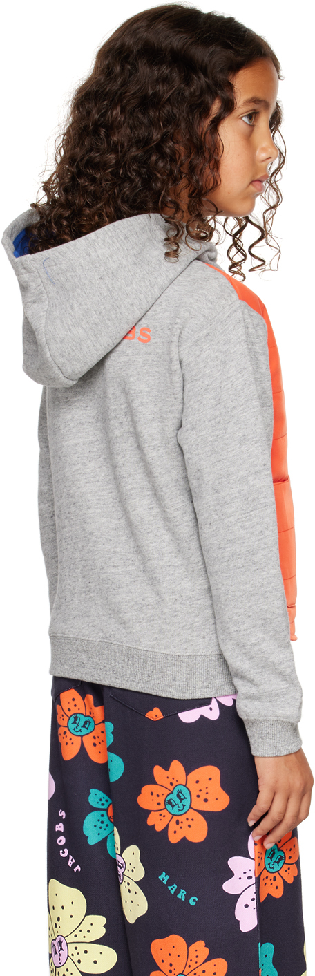 Marc Jacobs Kids Gray Layered Hoodie In A35 Gris Chine Acie