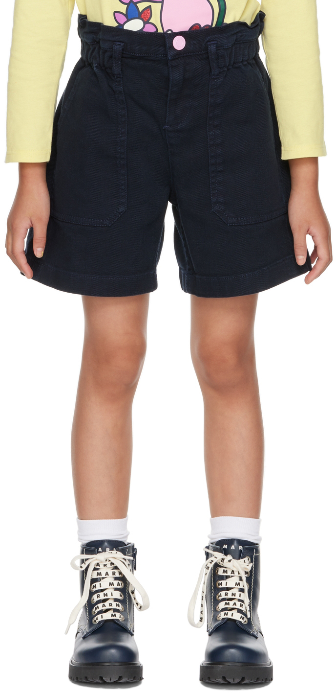 Marc Jacobs Kids Navy Patch Denim Shorts