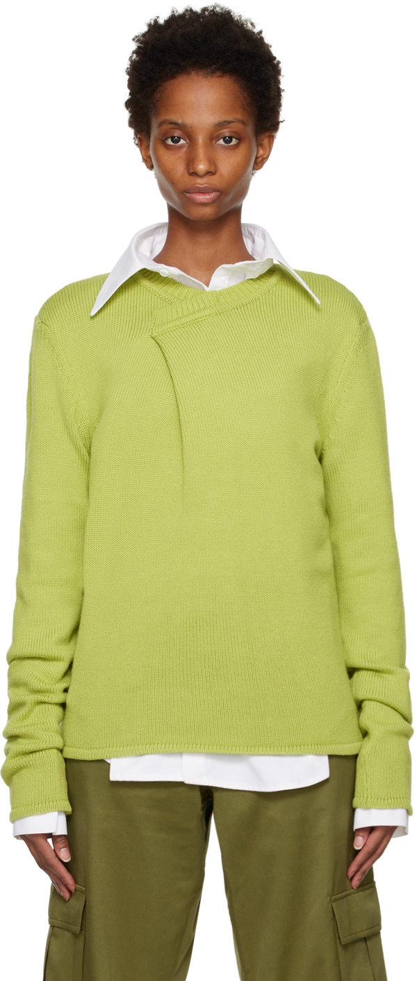 Bianca Saunders Green Tun Over Sweater In Muted Lime