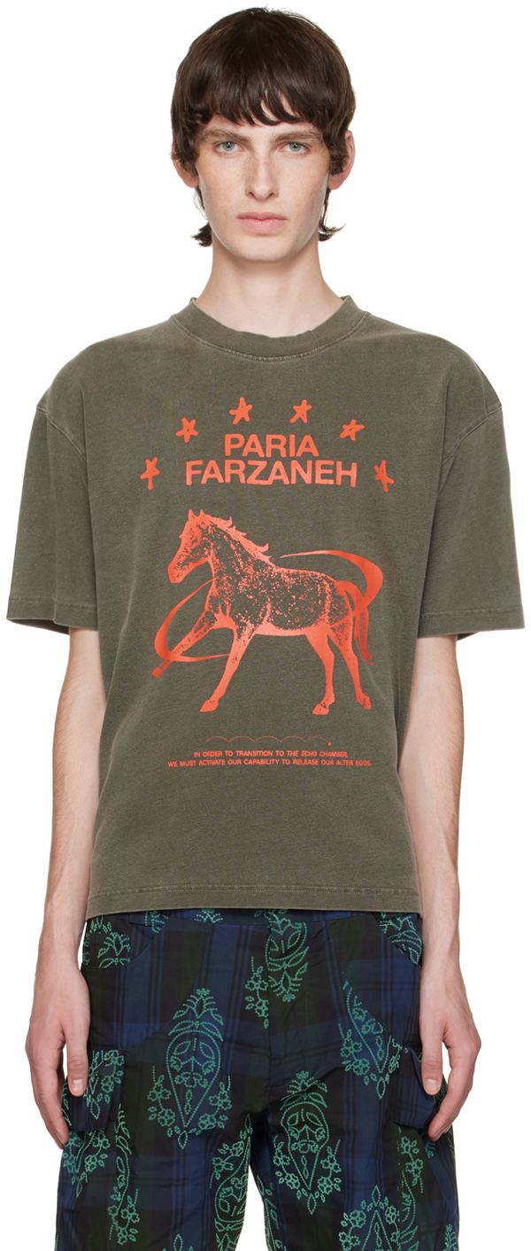 paria /FARZANEH SSENSE Exclusive Brown 'Do Something' T-Shirt