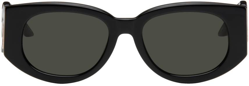 Black Oval Wave Sunglasses