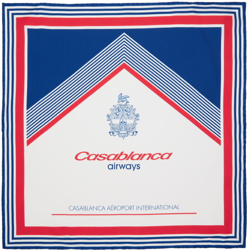 Ssense Uomo Accessori Sciarpe White & Blue Airways Scarf 