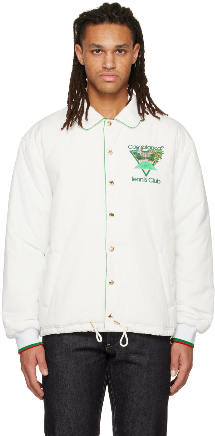 Casablanca: White Tennis Club Icon Jacket | SSENSE