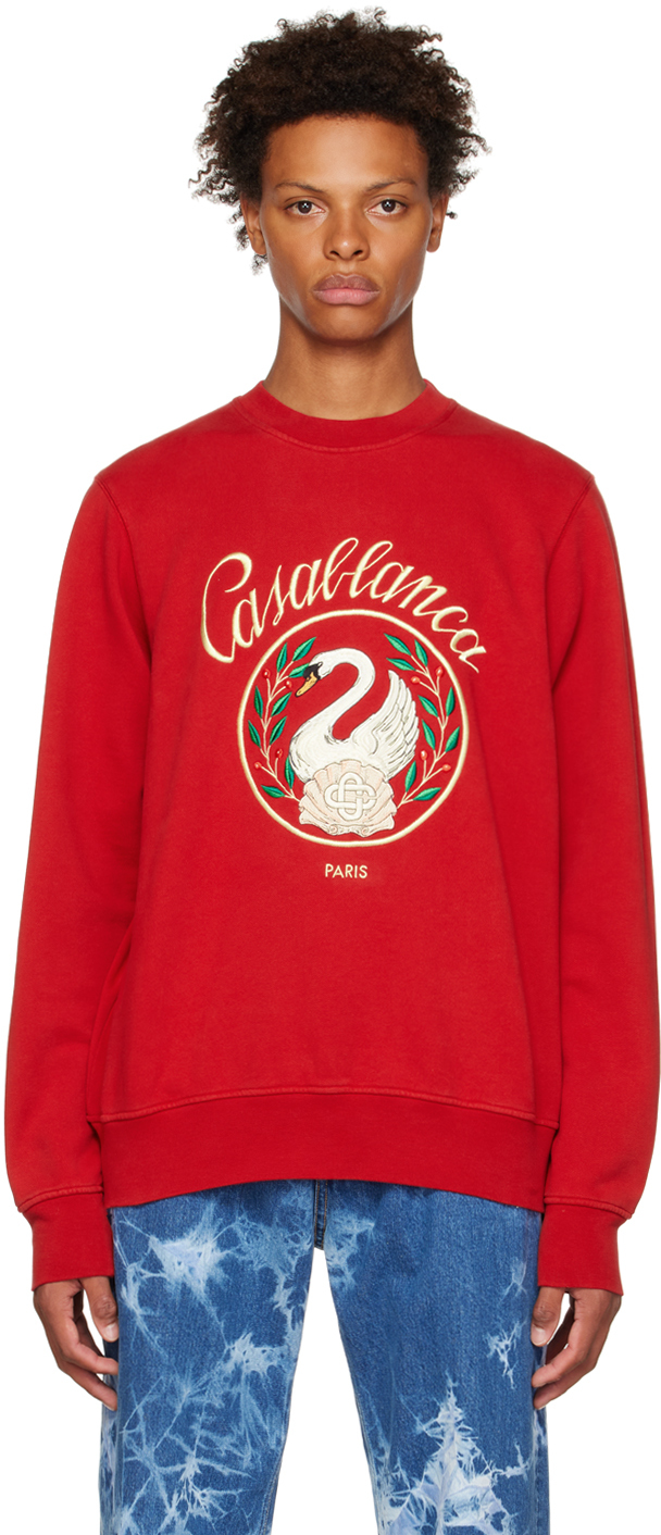 Casablanca Red Emblem De Cygne Sweatshirt