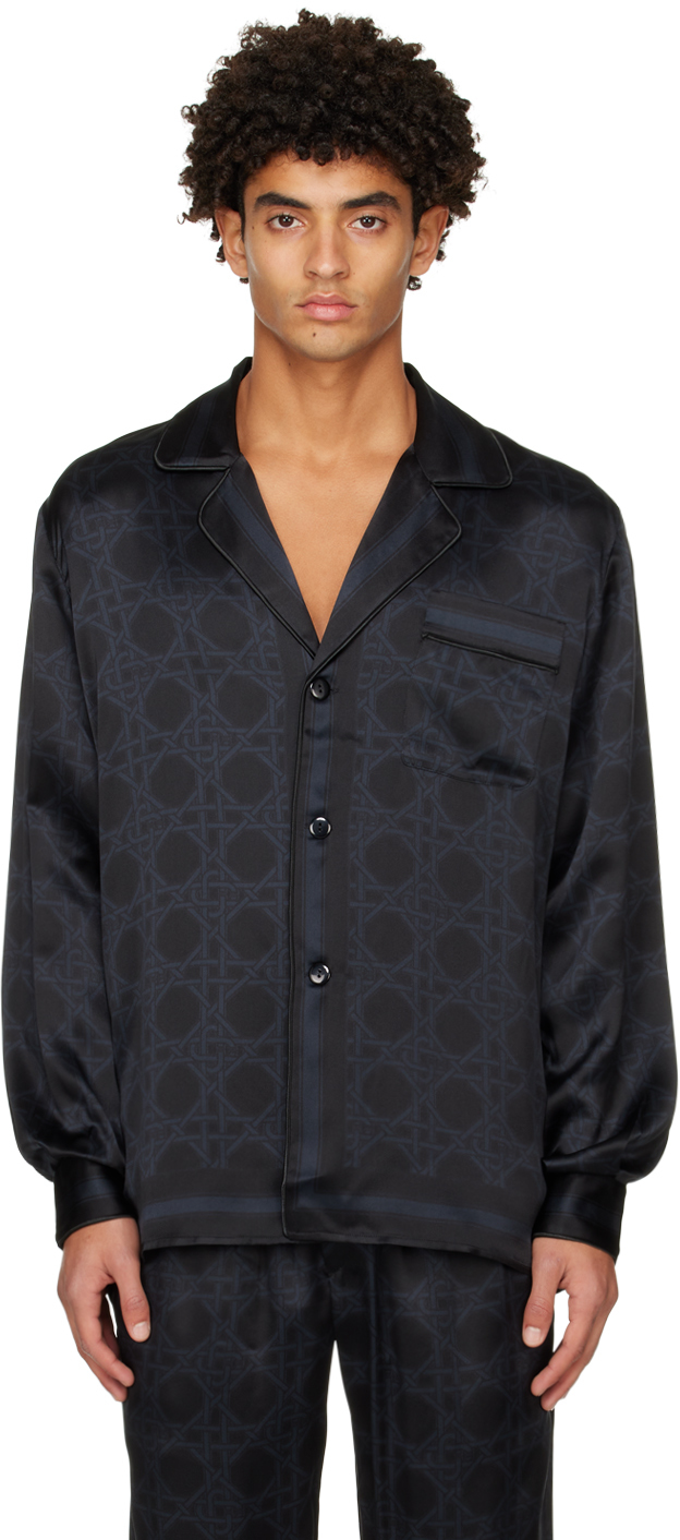 Casablanca Black 'le Monogramme' Pyjama Shirt In Black Le Monogramme