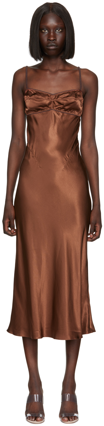 Anna October Brown Waterlily Maxi Dress