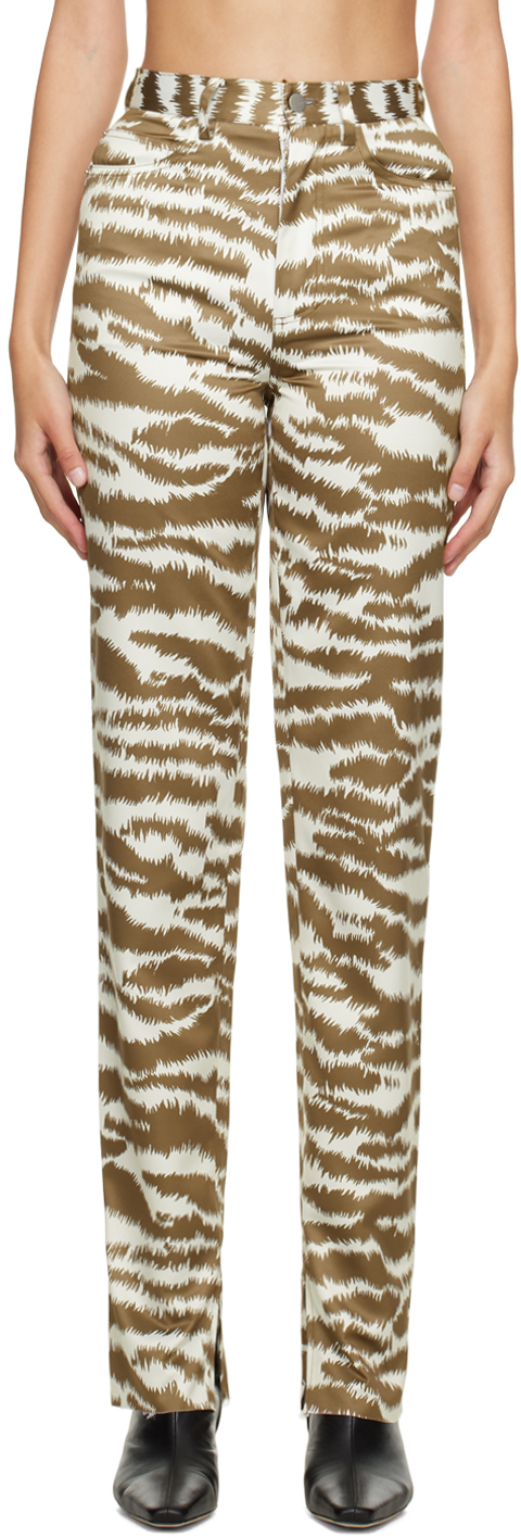 JUNEYEN Brown & Off-White Tiger Trousers