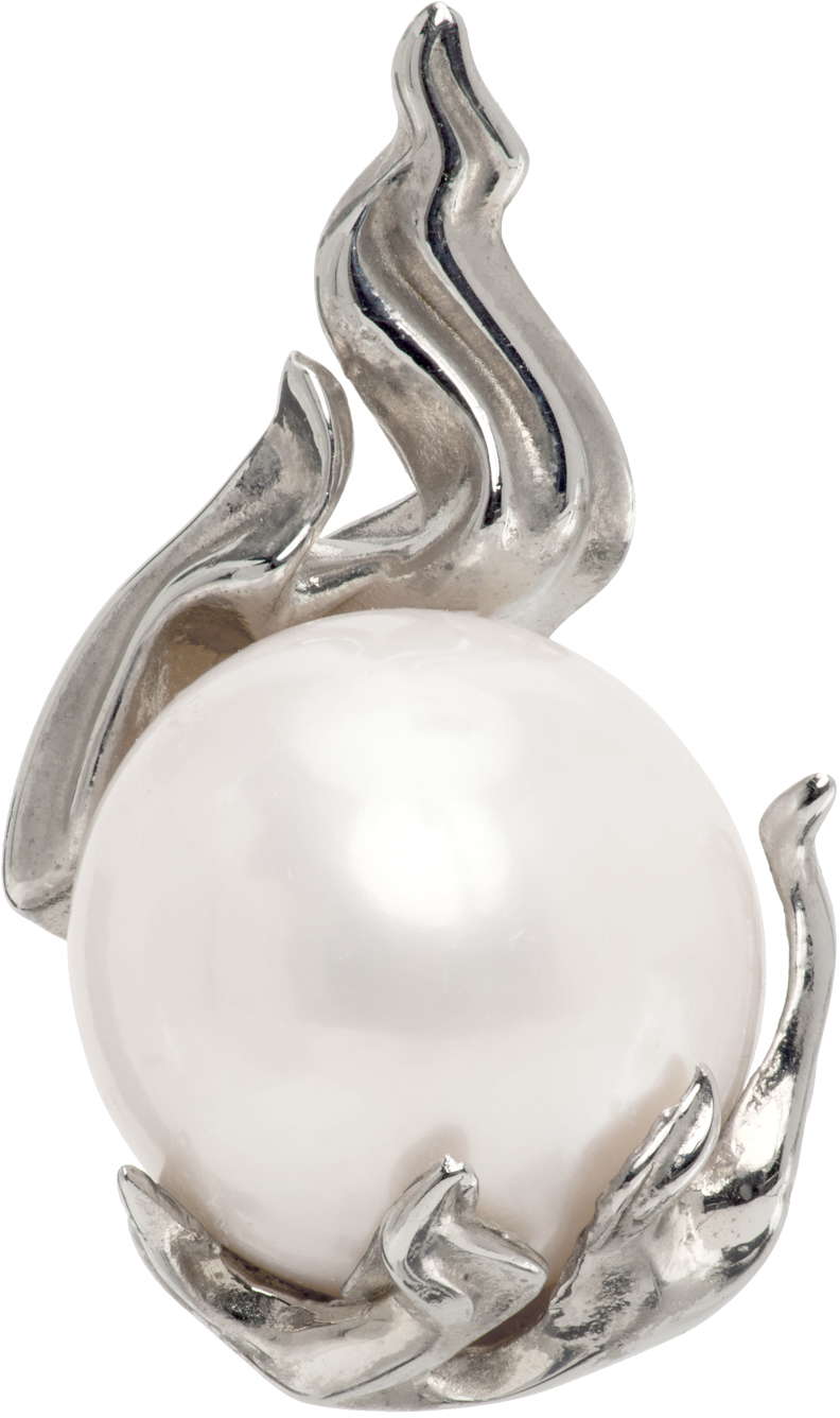 Silver Alan Crocetti Edition Logo Earrings Ssense Uomo Accessori Gioielli Orecchini 